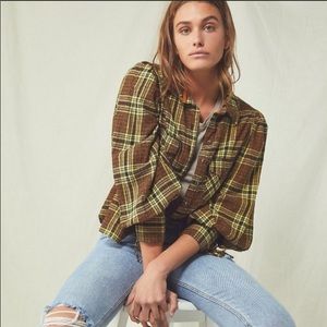 Free People Sun City Plaid Button Down